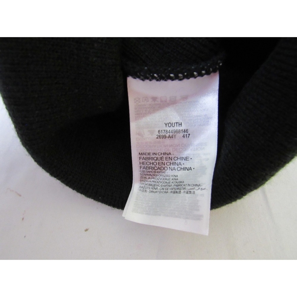Nike Pink Gray Black Knit Cuff Beanie Skull‎ Cap Pom Pom Youth Boy's 8-20 - Picture 4 of 5